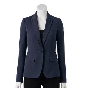 NWT - APT 9 One Button Career Blazer - Navy - Size 14 - Stretch  - NEW